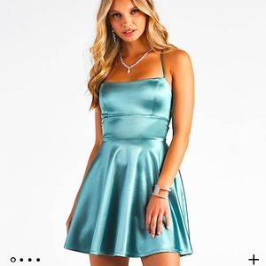 A Moment in Satin Skater Dress